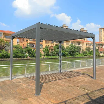 Waterproof Aluminum Gazebo with Louvres and Remote Control Pergola for Patio Garden