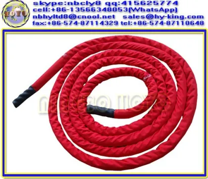 Polyester exercise heavy ropes , black heavy ropes training , batteling ropes