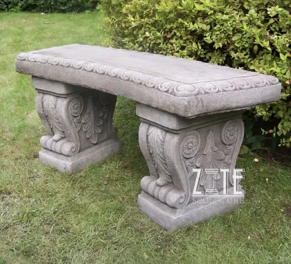 Western Style hand carving nature stone benches