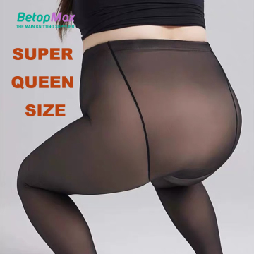 Winter Warm Super Queen Size High Waist Fleece Tights