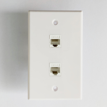 2 Port RJ45 Cat 6 Keystone Wall Plate Female Coupler Type