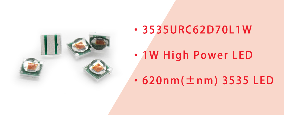 3535URC62D70L1W SMT High Power Red SMD LED 3535 LED Red color 625nm LED 350mA