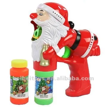 Plastic Flashing Bubble Gun with Music, X' Mas Series