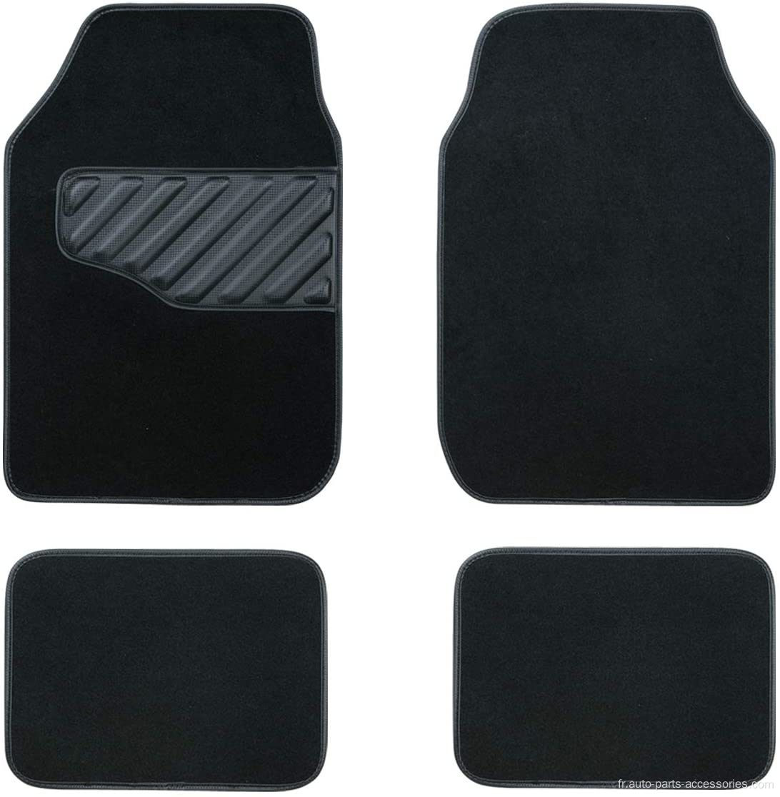 Tapis de sol de tapis noir avec talon de conducteur