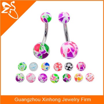 Fashion navel ring 14g 1.6mm belly button navel rings bars resin colorful ,navel rings