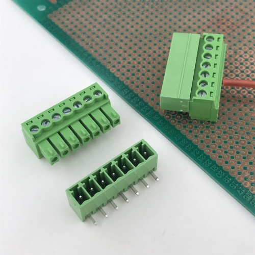 Bloco de terminais de 7 vias de montagem de PCB de passo de 3,5 mm