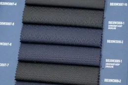 Black Herringbone 30% Wool Fabric