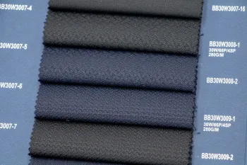 Black Herringbone 30% Wool Fabric