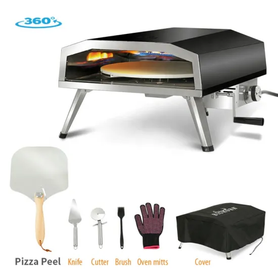 12inch Gas Fired Baking Oven Portable Gas Pizza Ovens With Rotating Stone