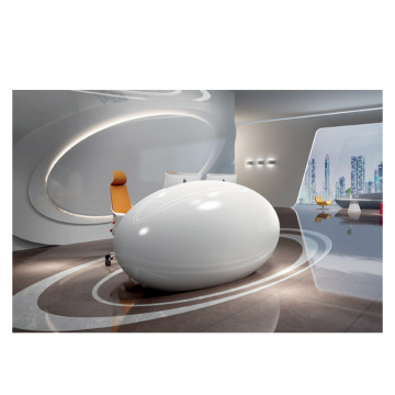 White Oval Fashion Design Salon Reception Desk