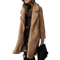 Women's Fuzzy Fleece Lapel Open Outwear