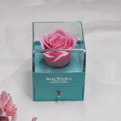 Eternal Flower Acrylic Box Jewelry Set - Luxury Gift Packing