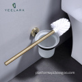 Black 304 Stainless Steel Toilet Cleaning Brush Set with Holder and Optional Silicone Brush Head