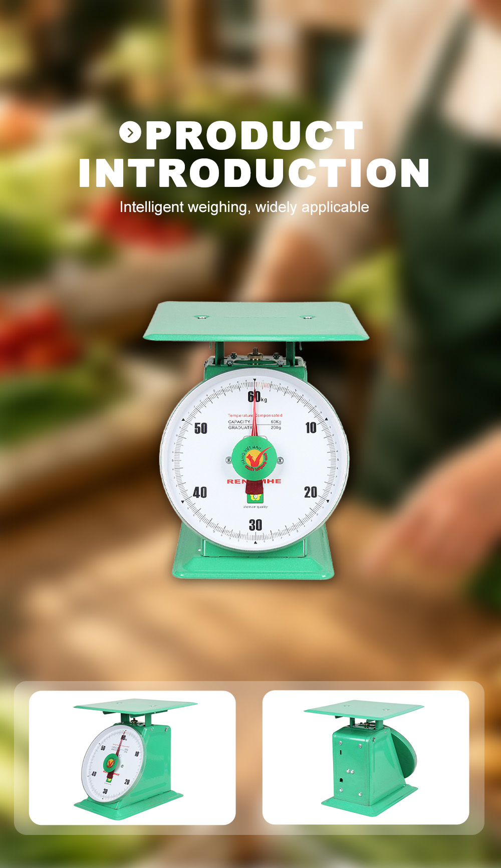 RH‑060 60Kg Mechanical Scale With Flat Metal Platform x