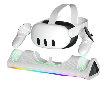 RGB LED Light Fast Charging Dock and Display Stand for Meta Quest 3 VR Headset