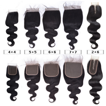 4x4/5x5/6x6/7x7 chiusura trasparente swisslace 100%capelli umani