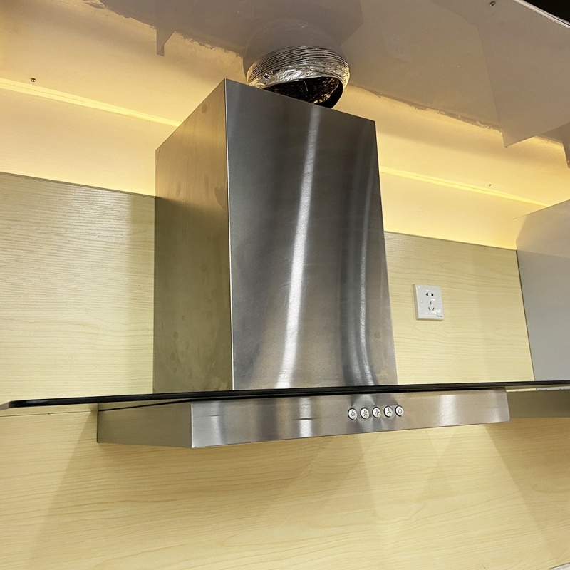 For North America Market With ETL Certificated 70cm Flat Glass Stainless Steel Chimney Cooker Hood
