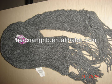 Winter Scarf Knit Beanie & Knit Gloves Womans One Size