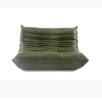 Modern Leather Togo Fireside Loveseat Replica