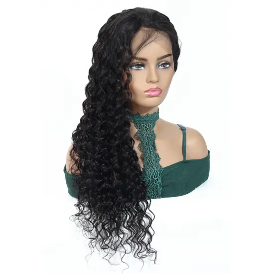 In Stock Peruvian Human Hair Deep Wave Lace Front Wig For Black Women Pre Plucked 13x4 13x6 Swiss Lace Frontal Wig Human Hair