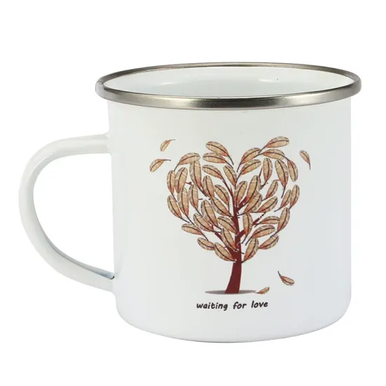High Quality Coffee Enamel Mug Best Sales with Different Customized Design Printing