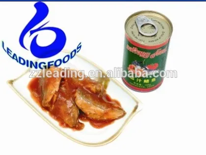 Canned Fish Food Premium Quality Private OEM Flavored Canned Mackerel with Tomato Sauce
