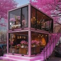 Modernes Container Kaffeehaus