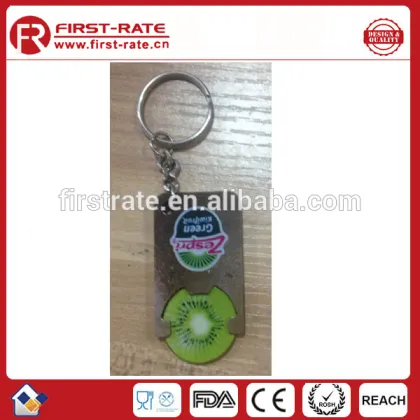 Plastic key ring with coin