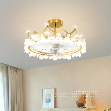 Modern LED Ceiling Fan with Chandelier and Remote Control: Enhance Your Bedroom Décor with this Stylish and Functional Light-Fan Hybrid