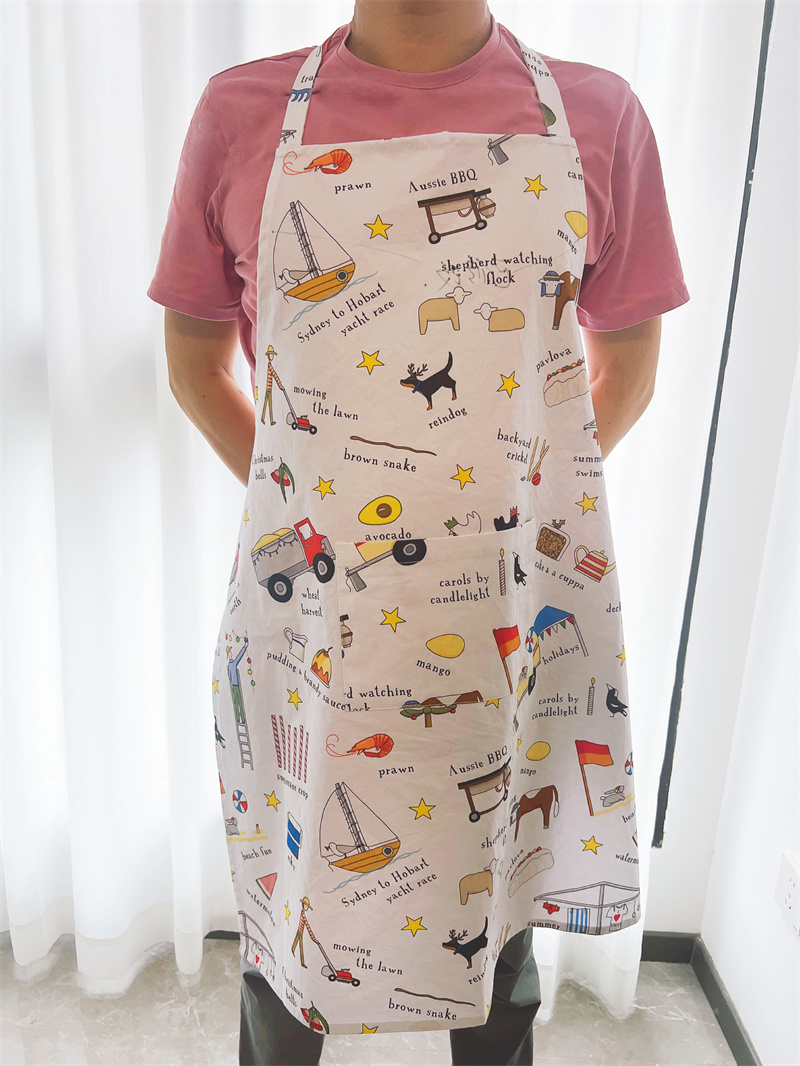 Printed Cotton Kitchen Apron