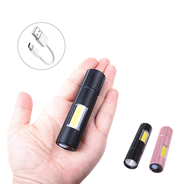 Ultra Bright Pink Mini LED Flashlight - Rechargeable and Portable USB LED Torch Light