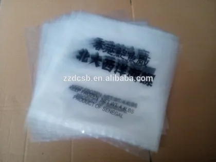 Transparent Plastic LDPE Frozen Seafood Atlantic Conch Meat Packaging Bag Heat Sealed On The Bottom