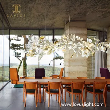Modern villa custom flower shape chandelier Large hotel creative project chandelier Shopping mall light luxury personality
