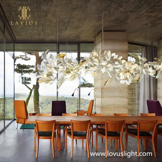 Modern villa custom flower shape chandelier Large hotel creative project chandelier Shopping mall light luxury personality