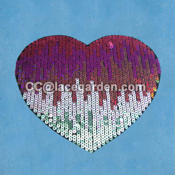 Heart-shaped Design Sequin Embroidery Patches