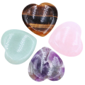 Gemstone Handmade Craved 40MM Love Heart Thumb Worry Stone for Anxiety Stress Relief Meditation