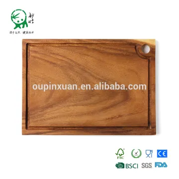 Kitchenware custom design acacia wooden cutting board with groove