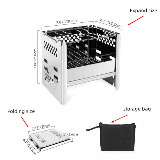 Multifunction Mini Folding Stainless Steel Korean BBQ Grill Portable Charcoal BBQ Grill
