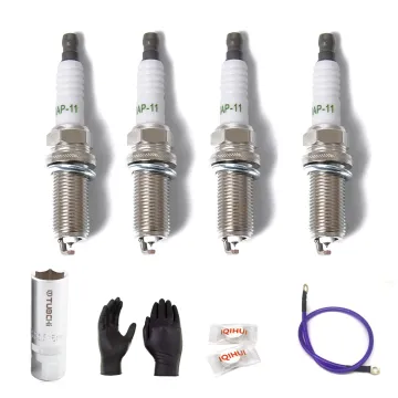 BAJUTU Four Laser Platinum Spark Plugs - OE:22401-8H515 for Nissan Almera II, MPV, Primera, Infiniti