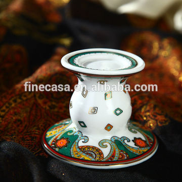 Luxury Fine New Bone China Small Antique Candle Holder of Paisley