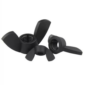 Black and White Wingnut Butterfly Nut Ingots - M4, M5, M6, M8 DIN315 - Nylon Plastic Wing Nuts
