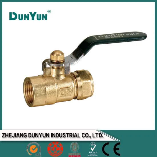 Female brass ball valve with compression end
