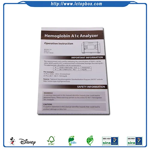 Cheap folded manual instruction