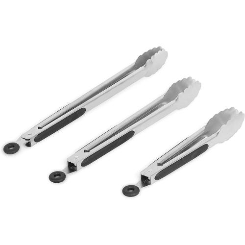 3 Piece Stainless Steel Tongs Set