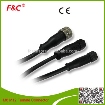 3 pin or 4pinn M8 Female straight connector