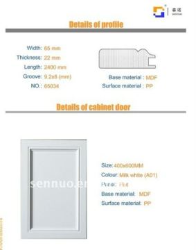 PVC overlaid MDF wrapping kitchen cabinet door
