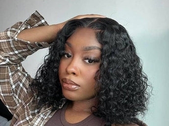Short Mink Water Wave Bob 10inch 5x5 Lace Closure Glueless Wig