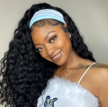 Dropship Unprocessed Brazilian Hair Cuticle Aligned Straight Headband Wig Waterwave Virgin Human Natural Hair Wigs