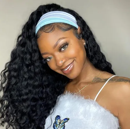 Dropship Unprocessed Brazilian Hair Cuticle Aligned Straight Headband Wig Waterwave Virgin Human Natural Hair Wigs
