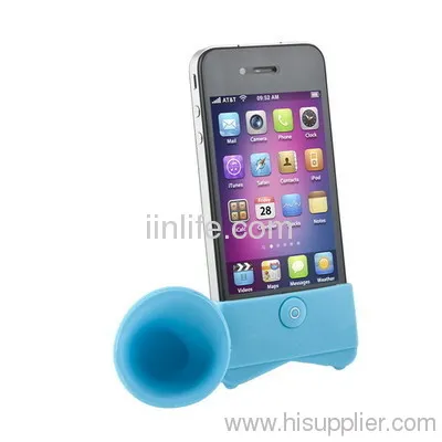 For Apple Iphone 4 4s Portable Silicone Horn Stand Audio Dock Amplifier Speaker 